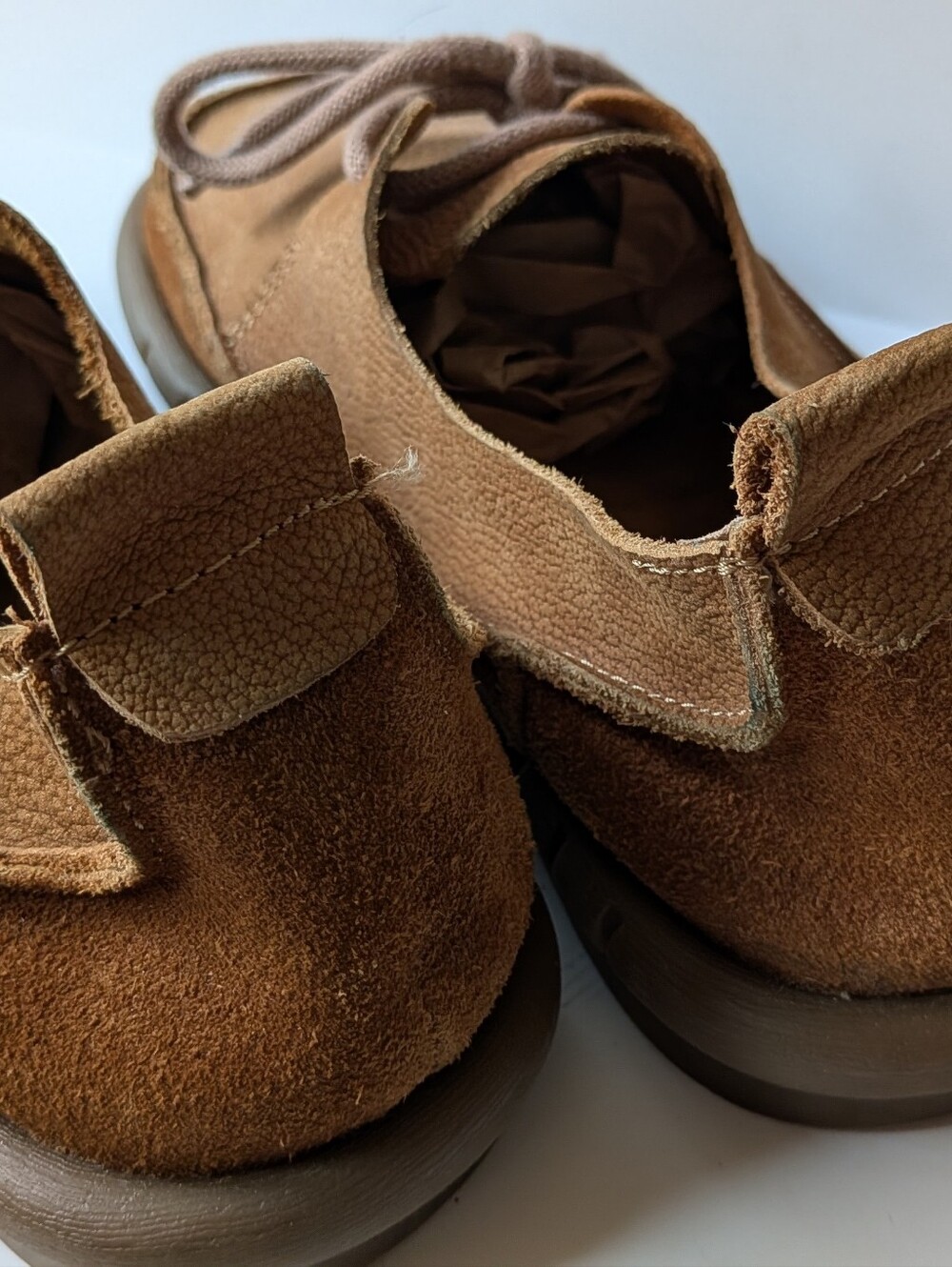 Women's Casual Suede Lace-Up Loafers in Tan - Picture 4 of 5